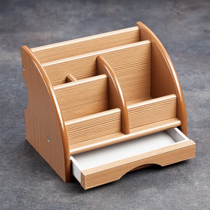 Органайзер 5 секций, 1 выдвижной ящик, серия Ясень шимо, 20&times;16.5&times;15.5 см, МИКС