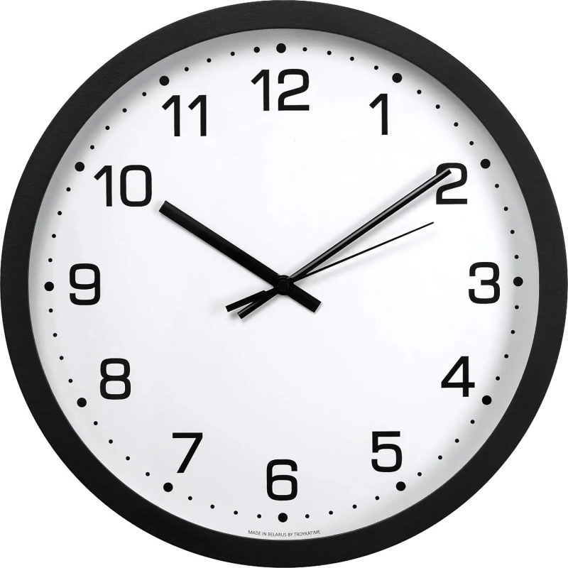Часы настенные Troyka, диаметр 30см, кольцо пластик - черный 77760754