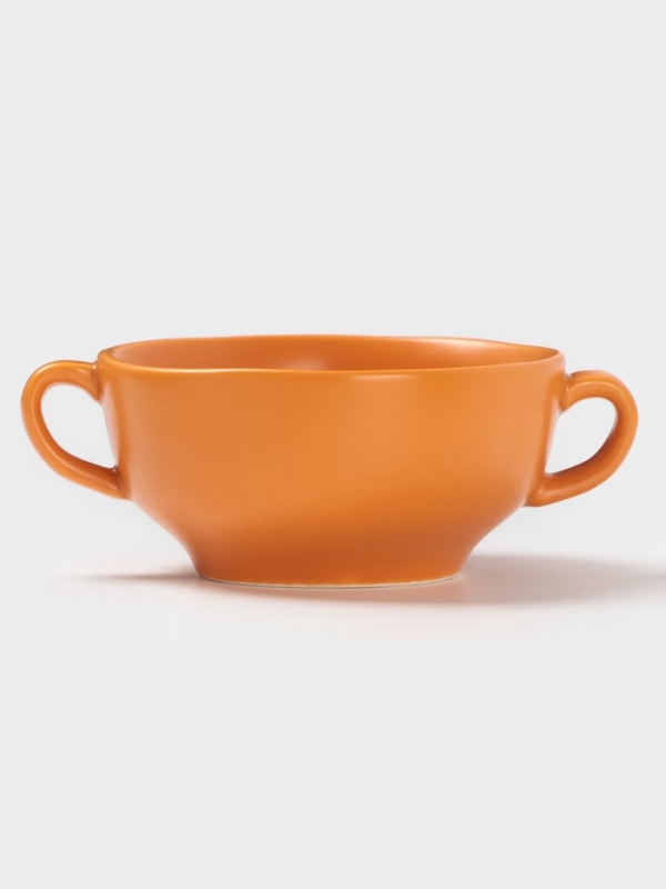 Бульонница Magistro  Бульонница Magistro "Potter" 255мл 15х2,5 цвет оранжевый с блюдцем
