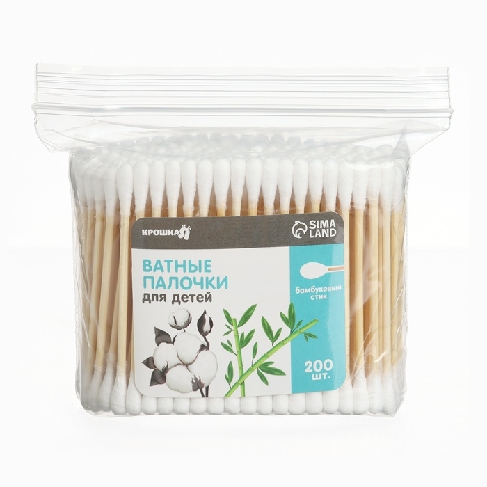 Ватные палочки, наконечник - классика, хлопок/бамбук(стик) 1000 шт Ватные палочки, наконечник - классика, хлопок/бамбук(стик) 1000 шт