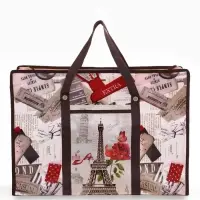Сумка хозяйственная &laquo;Париж&raquo;, на молнии, 60&times;20&times;43 см, наружный карман, разноцветная