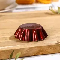 Форма для выпечки, h= 2,5 см, d=7,5 см, антипригарное покрытие, цвет бордовый Форма для выпечки, h= 2,5 см, d=7,5 см, антипригарное покрытие, цвет бордовый