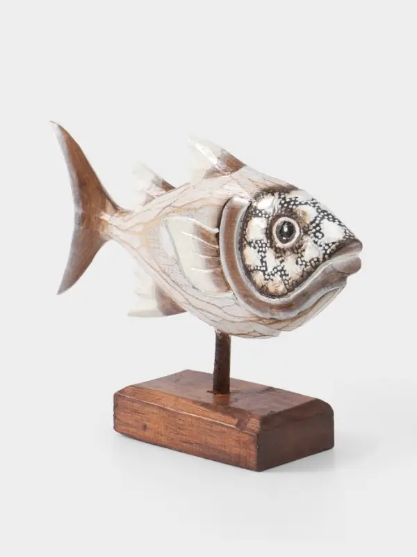 Сувенир "Рыба" дерево 25х7х18 см, цв. белый