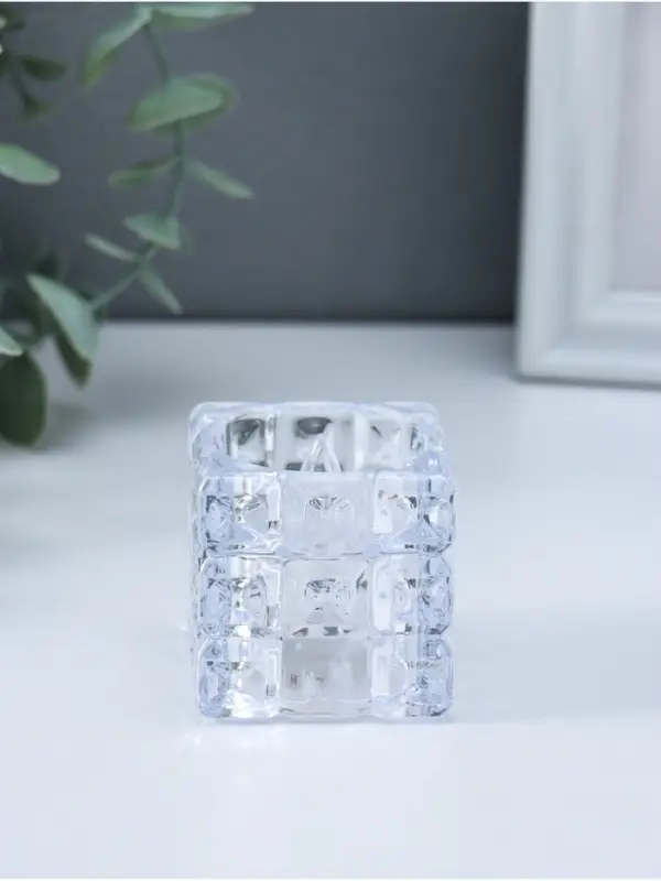 Светодиодная свеча LED - ночник RISALUX &laquo;В кубе&raquo;, 3&times;LR1130, прозрачный, 4.7&times;4.7&times;4.7 см