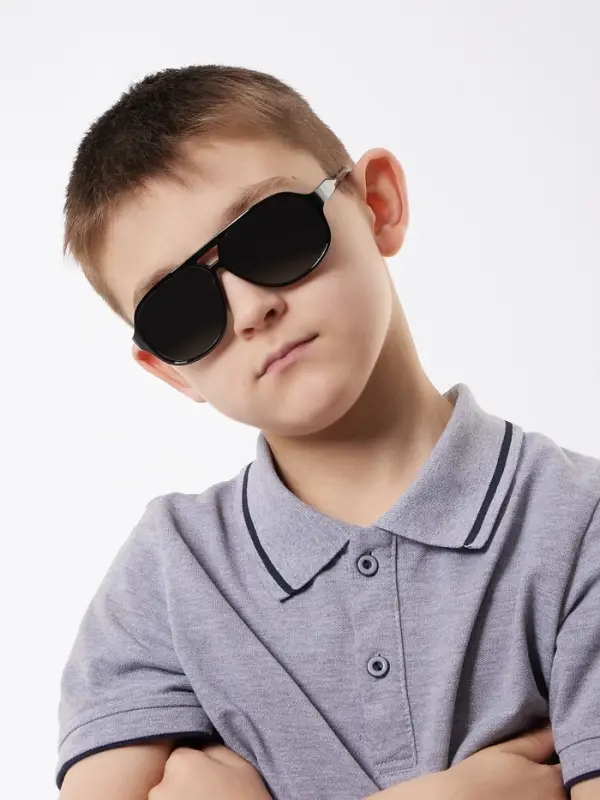 Очки солнцезащитные детские OneSun, UV 400, 13&times;4.5&times;12.5 см, чёрные