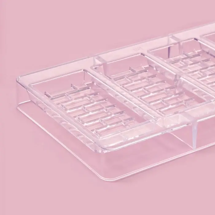 Форма для шоколада &laquo;Брикс&raquo;, пластик, 20&times;12&times;2.5 см, 4 ячеек 8.5&times;4.2&times;1 см, прозрачная