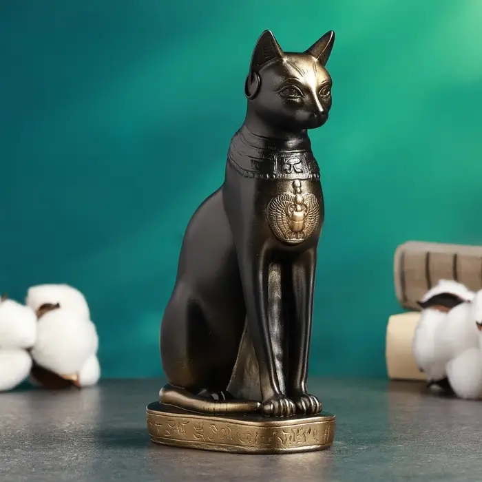 Фигурка гипс &laquo;Кошка египетская&raquo;, бронза, 11&times;20&times;7 см