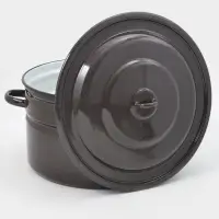 Бак эмалированный, 20 л, d=37.5 см, с крышкой, графитовый