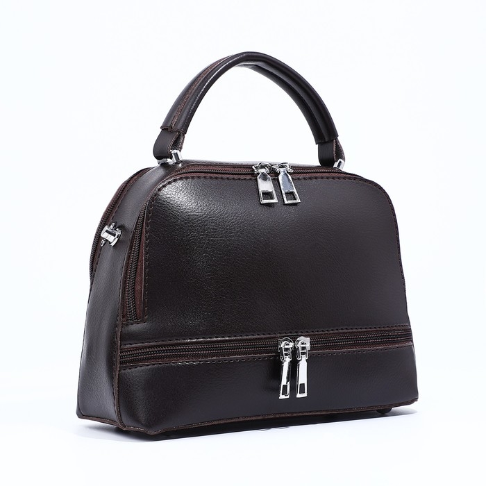 Сумка кросс-боди на молнии, цвет тёмно-коричневый Сумка кросс-боди на молнии, цвет тёмно-коричневый