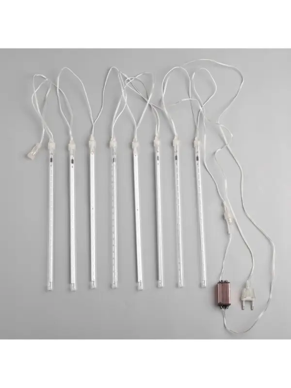 Гирлянда &laquo;Сосульки&raquo; 2.5&times;0.3 м, IP65, прозрачная нить, 192 LED, свечение белое с эффектом стекания, 12 В