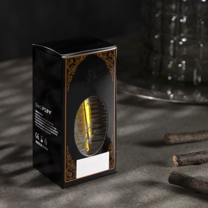 Светодиодная фигура «Золотистая свеча со снеговиком» 5 × 9 × 5 см, пластик, батарейки AG13х3 (в комплекте), свечение тёплое белое