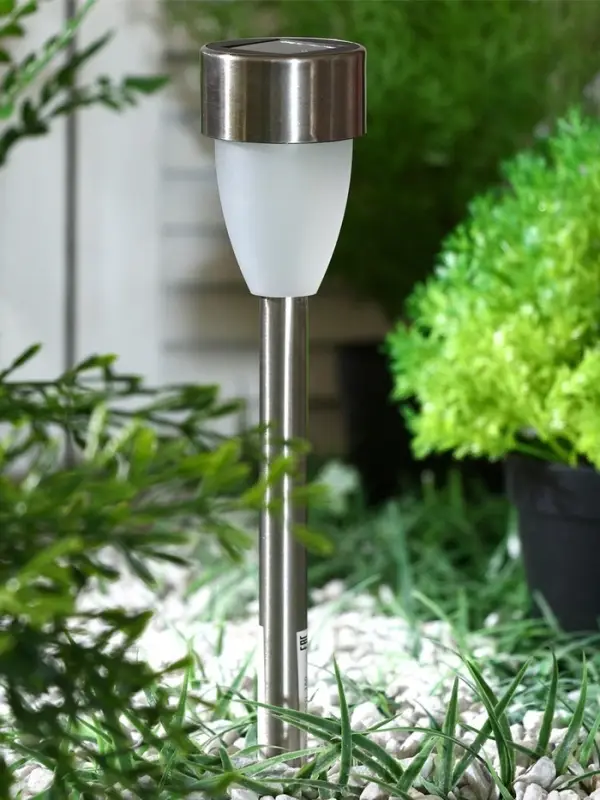 Садовый светильник &laquo;Матовый конус&raquo;, уличный, на солнечной батарее, 1 LED, свечение белое