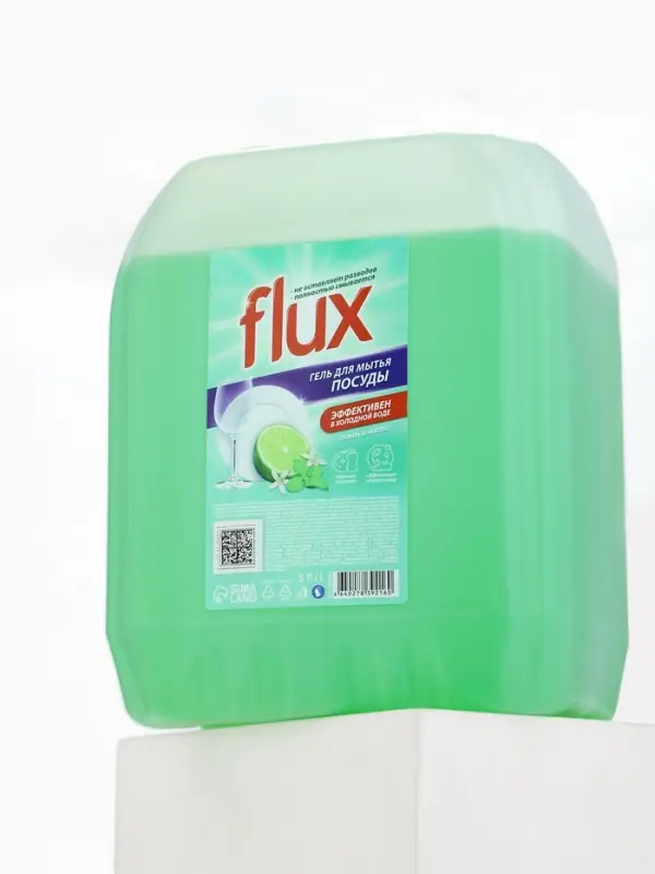 Гель для мытья посуды &laquo;Лайм и мята&raquo;, 5 л, FLUX