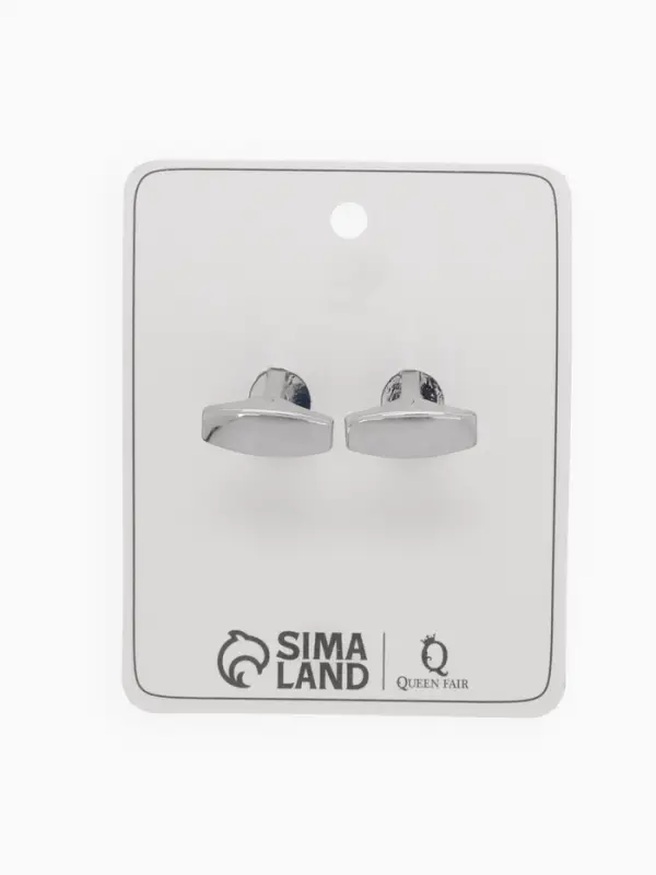 Запонки медные &laquo;Квадрат&raquo;, классический, синие в серебре