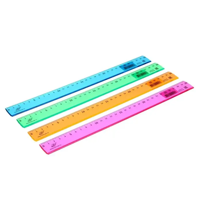 Линейка 30 см Линейка 30 см "Луна", прозрачная, тонированная, МИКС