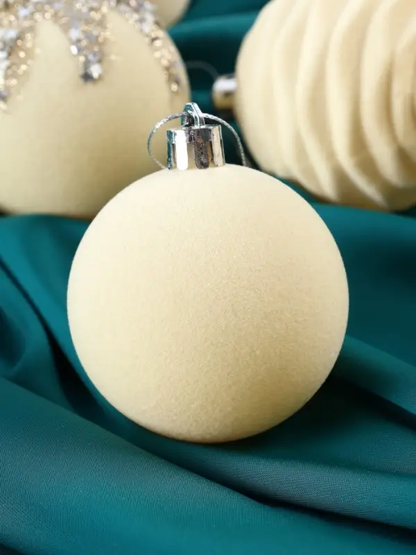 Ёлочные шары &laquo;Бархат. Маскарад&raquo;, шары новогодние, d=6 см, 16 шт., белый