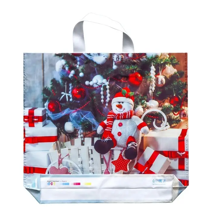 Пакет Пакет "Снежный гость", полиэтиленовый с петлевой ручкой, 38х34 см, 70 мкм