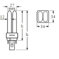 Лампа люминесцентная КЛЛ OSRAM CFL DULUX D 26W/840 G24D-3 123047