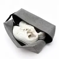 Сумка для обуви на молнии, 32&times;17&times;8 см, с ручкой, серая