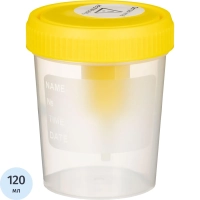 Контейнер д/сбора биопроб 120 мл стерил., вакуум. у-во сбора мочи, инд.упак