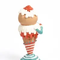 Фигурка декоративная &laquo;Рожок мороженого с клубничкой&raquo;, полистоун, 9.5&times;7.5&times;20 см