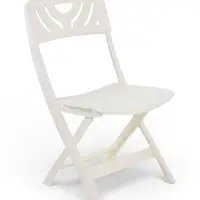 Стул садовый Decorona DeRiviera, 46&times;50&times;82 см, складной, пластиковый, белый