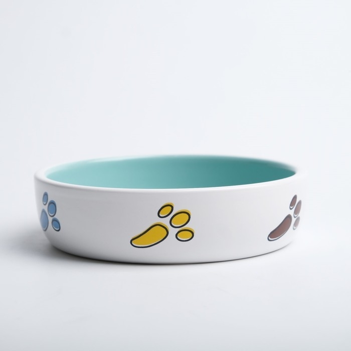 Миска керамическая  Миска керамическая "Заяц" 200 мл, 12 x 3 cм, белая/зелёная