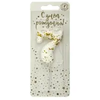 Свеча в торт "Белые брызги", цифра "7"