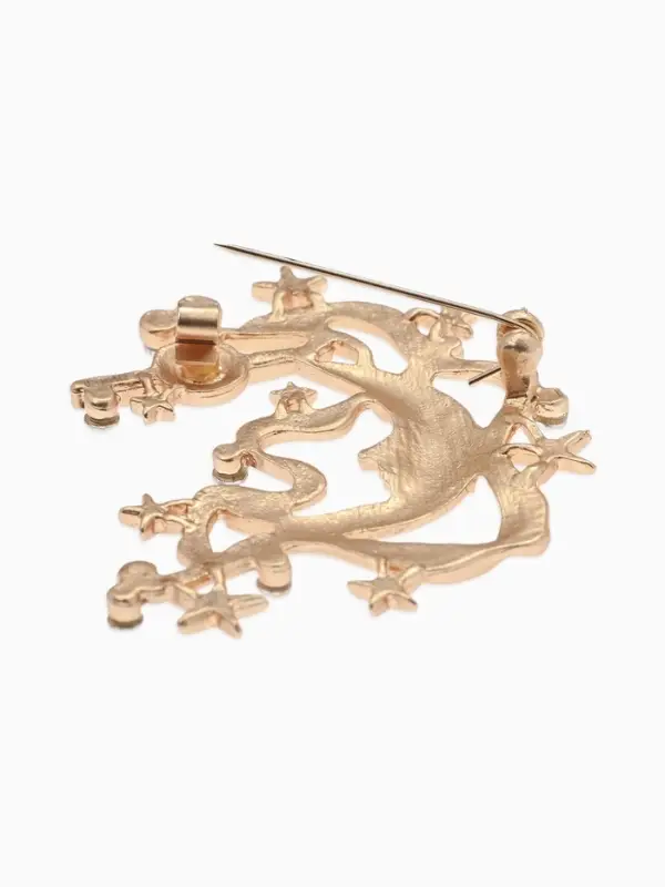 Брошь &laquo;Космос&raquo;, белая в матовом золоте