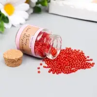 Бисер круглый 12/0 в бутылочке "Красный" прозрачно-цветной 20 гр