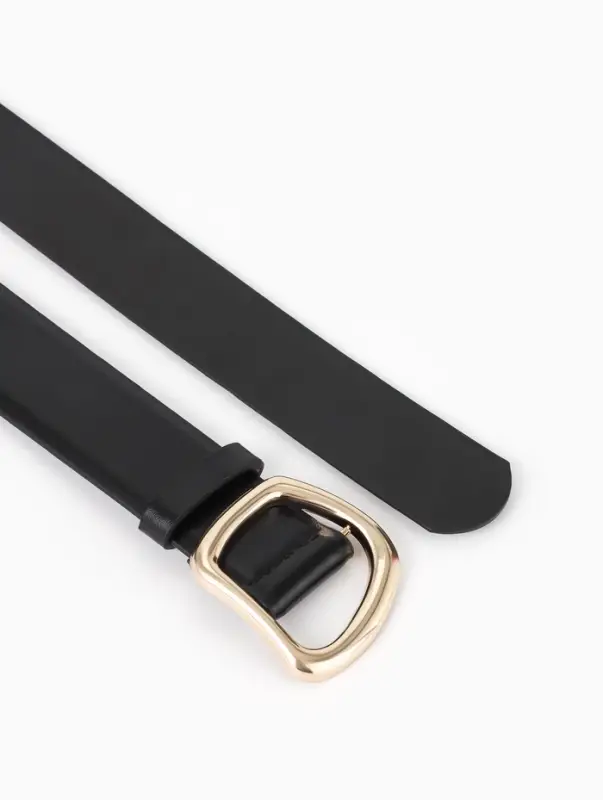 Ремень женский, затяжка, без винта, 4&times;110 см, пряжка золотистая, чёрный