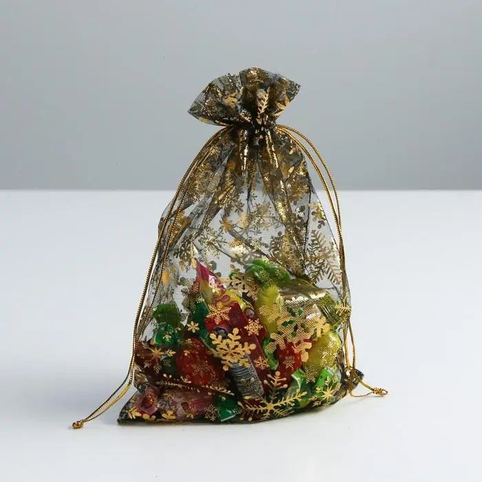 Мешочек подарочный органза «С Новым годом!», 10 х 12 см +/- 1.5 см Мешочек подарочный органза «С Новым годом!», 10 х 12 см +/- 1.5 см