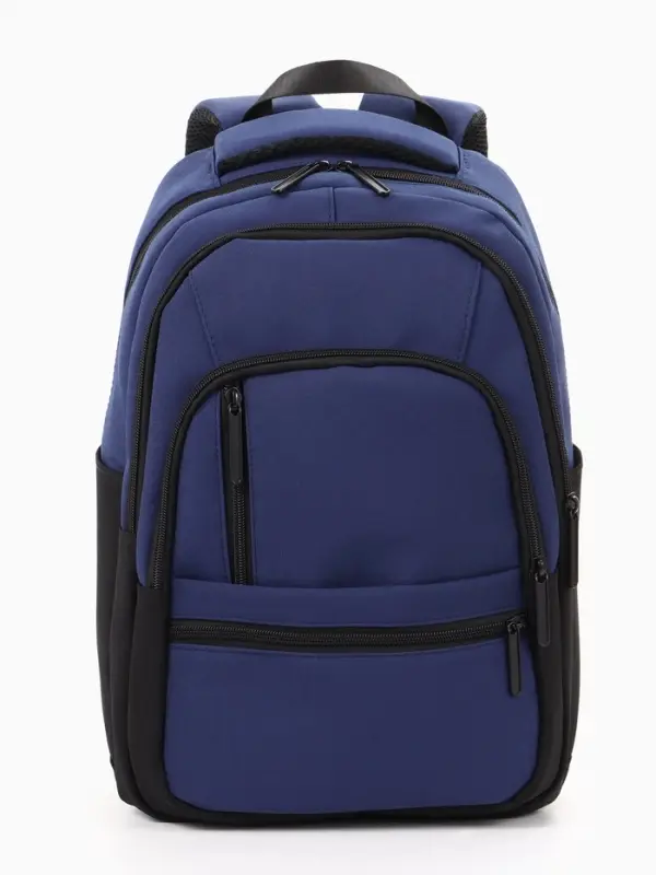 Рюкзак школьный, 2 отделения, 5 карманов, водонепроницаемое дно, 26&times;14&times;39 см, синий