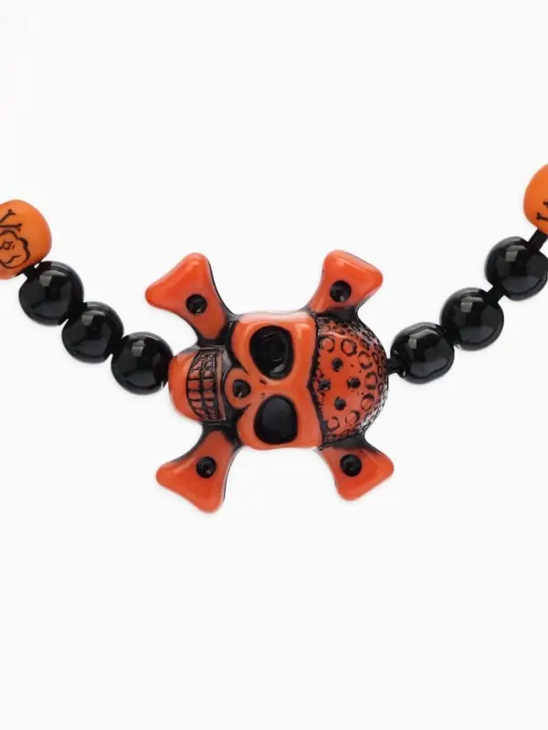 Браслет из бусин &laquo;Череп с костями&raquo;, d=6 см, чёрный, коричневый