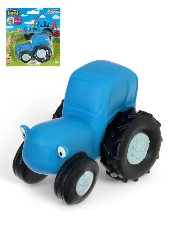 Игрушка-тянучка антистресс с блестками «Синий Трактор» XIB-BT04-GL-RU