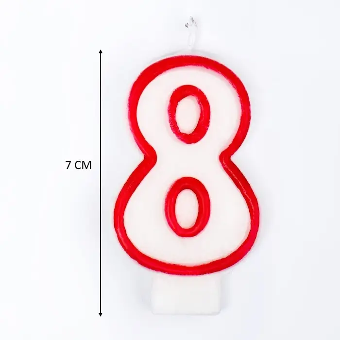 Свеча для торта &laquo;Цифра 8&raquo;, 7 см, МИКС