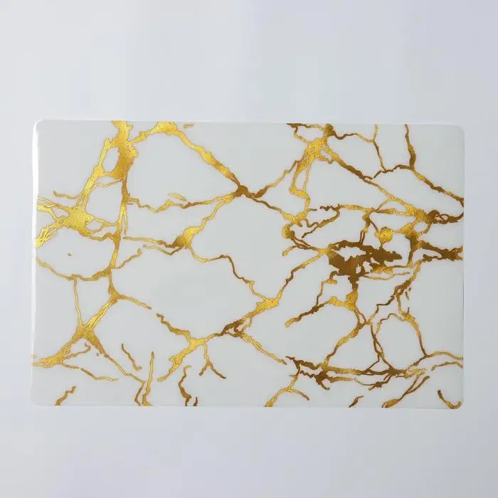 Салфетка сервировочная на стол «Мрамор», 45×30 см, цвет белый