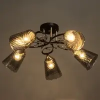 Светильник потолочный BayerLux &laquo;Рони&raquo;, люстра 5хЕ27, 40 Вт, чёрный, 62&times;62&times;23 см