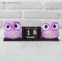 Деревянный календарь "Совы" МИКС 20х5х7 см