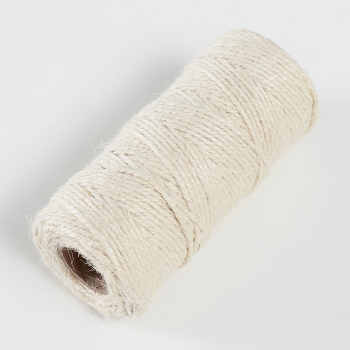 Пряжа 100% джут Пряжа 100% джут "Молочный" 50 метров 4х4х10 см