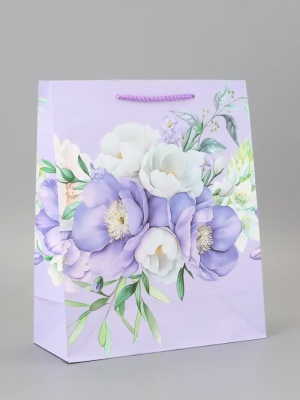 Пакет подарочный ламинированный «Фиолетовая магия» 26×12×32 см Пакет подарочный ламинированный «Фиолетовая магия» 26×12×32 см