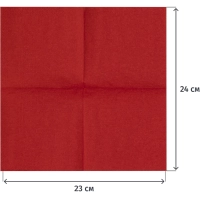 Салфетки бумажные 2 сл 23х24 см красные 250 шт/уп