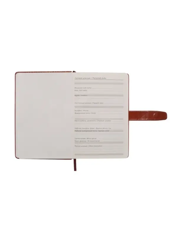 Ежедневник недатированный формат А5, с хлястиком, 128л, линия, пвх, Красный