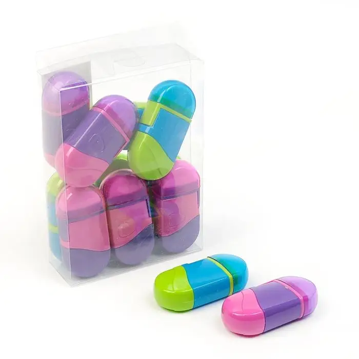 Точилка с контейнером «Универсальная», с ластиком, МИКС Точилка с контейнером «Универсальная», с ластиком, МИКС