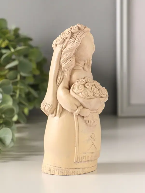 Статуэтка "Берегиня невеста" 13х5 см, бежевый с эф. состаривания