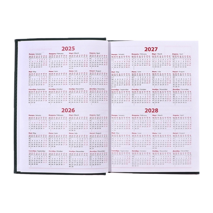 Ежедневник недатированный А5, 160 листов Ежедневник недатированный А5, 160 листов "Вивелла", обложка искусственная кожа, перфорация углов, зелёный