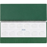 Планинг датированный 2026, зеленый,  303х150 мм, 120стр, Agenda