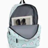 Рюкзак школьный &laquo;Мишки&raquo;, с пеналом, 3 кармана, 28&times;12&times;43 см, бирюзовый