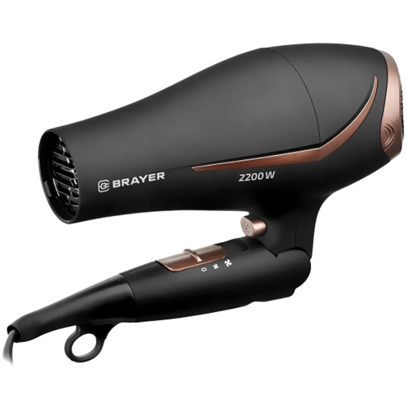 Фен BRAYER BR3000BN, 2200 Вт, 2 скор., холодный воздух