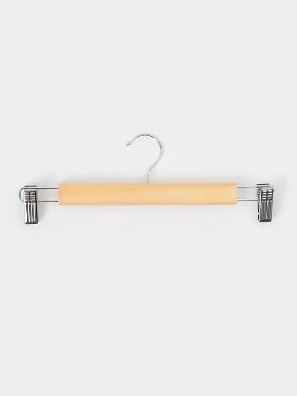 Вешалка для брюк и юбок Доляна, 33&times;13 см, с зажимами, светлое дерево